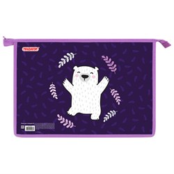 Папка для тетрадей ПИФАГОР А4, 1 отделение, картон/пластик, на молнии, "Happy bear", 272126 - фото 17073095