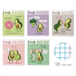 Тетрадь А5 96 л. АЛЬТ скоба, клетка, гибридный лак, "Авокадо" (5 видов), 7-96-980 - фото 17073303