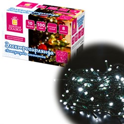 Электрогирлянда-нить комнатная "Стандарт" 10 м, 100 LED, холодный белый свет, 220 V, контроллер, ЗОЛОТАЯ СКАЗКА, 591347 - фото 17073475