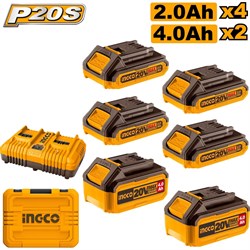 Комплект аккумуляторов INGCO SUPER INDUSTRIAL P20S - фото 17088742
