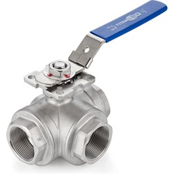 Трехходовой шаровый кран TITAN LOCK TL3V15-T-TF-S - фото 17106597