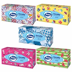 Салфетки косметические 100 штук в картонном боксе, 2-слойные, ZEWA Everyday, 24516, 6286 - фото 17137293