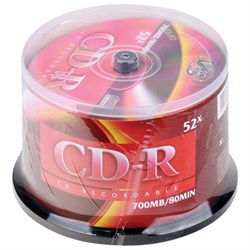 Диск CD-R VS 700 Mb 52x Cake Box (упаковка на шпиле), КОМПЛЕКТ 50 шт., VSCDRCB5001 - фото 17137697