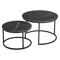 Набор кофейных столиков BRADEX Tango серый мрамор, с черными ножками - фото 17149817
