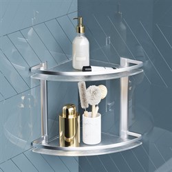 Стеклянная двухуровневая угловая полка AM.PM Sense L - фото 17153888