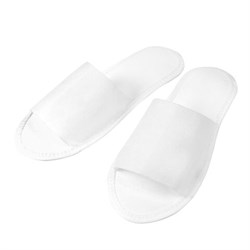 Тапочки одноразовые EVA Classic, открытые, КОМПЛЕКТ 25 пар, спанбонд + ЭВА, размер 37-42, белые, SMZ, Э/О/Б-№1/25/150 - фото 17163103