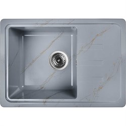 Мойка для кухни из искусственного камня WISENT мрамор серо-золотой (беларусь) 435x620x220 WB15-15/WGER013 - фото 17175268