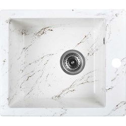 Мойка для кухни из искусственного камня WISENT мрамор бело-золотой (беларусь) 480x410x220 WA10-13/WGER013 - фото 17176179