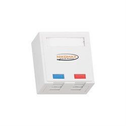 Неэкранированная настенная розетка NIKOMAX NMC-WO2UE2-FT-ST-WT - фото 17176684