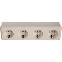 Четырехместная розетка Кунцево-Электро ОПТИМА РА16-403 - фото 17200515