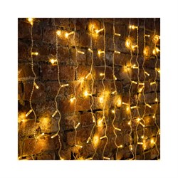 Гирлянда Neon-Night ДОЖДЬ занавес 2х1,5м, прозрачный ПВХ, 192LED тепло-белые, 12LED/нить, 16 нитей - фото 17202191