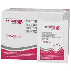 Спиртовые салфетки антисептические 60х100 мм, КОМПЛЕКТ 100 шт., SOYUZ, короб, СП11-13 - фото 17216378