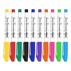 Маркеры для ткани 10 ЦВЕТОВ, TEXTILE MARKER, несмываемые, круглый наконечник 1-3 мм, BRAUBERG, 152656 - фото 17221040