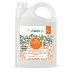 Гель для душа 3,5 л, SYNERGETIC "Карамельное яблоко и ваниль", натуральный, биоразлагаемый, 400351 - фото 17238631