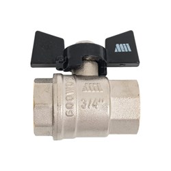 Латунный никилерованный шаровой кран для воды Millennium KVBFF3434 - фото 17248680