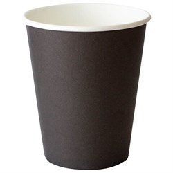 Стакан одноразовый бумажный 250/273 мл, D 80 мм, черный, КОМПЛЕКТ 1000 шт., холодное/горячее, WELDAY (ВЭЛДЭЙ), 702691 - фото 17253539