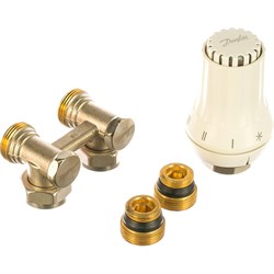 Угловой комплект радиаторного терморегулятора Danfoss RAE-K RLV-KS - фото 17259120