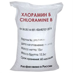 Средство дезинфицирующее ХЛОРАМИН-Б технический, Россия, пакет 300 г, АКВА, честный знак - фото 17263043