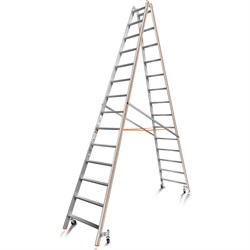 Передвижная стремянка Эйфель Комфорт - Профи 214 Роллер - фото 17266633