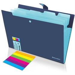 Папка-органайзер на кнопке 5 отделений, BRAUBERG "Extra", А4, синяя с голубым, 274096 - фото 17273094