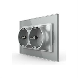 Электрическая двойная розетка LIVOLO VL-C7CTF16A.TF16A-IP - фото 17295622