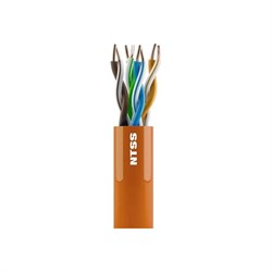 Кабель витая пара NTSS U/UTP 5e 4 пары одножильный 24AWG медь 305м внутренний нг(А)-HF (LSZH) оранжевый - фото 17297206