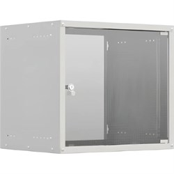 Настенный телекоммуникационный шкаф NTSS LIME 15U 550x450x770мм, 2 профиля 19, дверь стеклянная, боковые стенки несъемные, разобранный, серый - фото 17302816