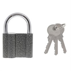 Замок навесной, ширина 70 мм, чугун, дужка d-10 мм, английский, 3 ключа, СИБРТЕХ, ЗН2-М1, 91612 - фото 17307822