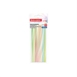 Закладки клейкие, выделители текста, BRAUBERG ULTRA COLOR, 135х5 мм, 160 штук (8 цветов х 20 листов), 116685 - фото 17318728