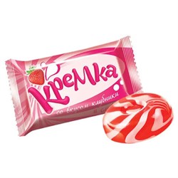 Карамель леденцовая КРЕМКА со вкусом клубники и сливок, 1 кг, РНК660 - фото 17318846