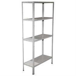 Стеллаж металлический BOOMHOUSE (БУМХАУС) 1500x750x300 мм, 4 полки, нагрузка на стеллаж до 120 кг, белый, 291419 - фото 17323742