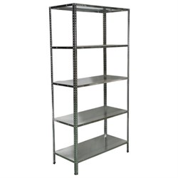 Стеллаж металлический BOOMHOUSE (БУМХАУС), 1800x900x400 мм, 5 полок, нагрузка на стеллаж до 150 кг, серебристый, 291421 - фото 17323744