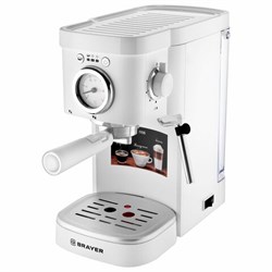 Кофеварка рожковая BRAYER BR1106, 1100 Вт, объем 1,2 л, 15 бар, ручной капучинатор, белая - фото 17342855