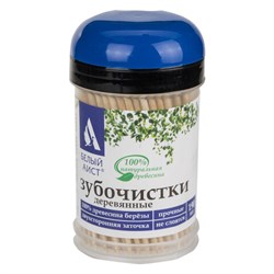 Зубочистки деревянные 190 штук в диспенсере с крышкой, БЕЛЫЙ АИСТ, берёза, 607566 - фото 17342896