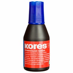 Краска штемпельная KORES синяя 28 мл, на водно-масляной основе, 71304, 3181 - фото 17432880