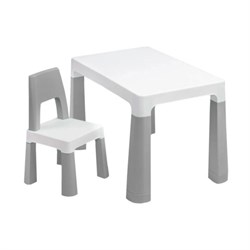 Стол детский + стул BRABIX KIDS CS-003, 2-7 лет, пластик белый + серый, 533292 - фото 17484971