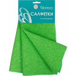 Абразивные салфетки-скребки BREZO микрофибра, цвет зеленый, 3 шт., арт. 95411 - фото 17594986