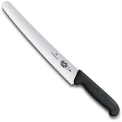 Нож для хлеба и выпечки Victorinox лезвие 26 см волнистое, чёрный 5.2933.26 - фото 17604174
