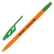 Ручка шариковая BRAUBERG "ULTRA ORANGE", ЗЕЛЕНАЯ, узел 0,7 мм, чернила ГЕРМАНИЯ, наконечник ШВЕЙЦАРИЯ, 143565