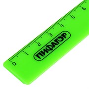Линейка пластиковая 16 см, ПИФАГОР, неоновая, ассорти, 210603
