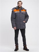 Куртка зимняя Бригада NEW (тк.Смесовая,210), т.серый/оранжевый