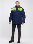 Куртка зимняя Бригада NEW (тк.Смесовая,210), т.синий/лимонный