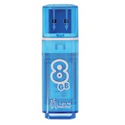 Флеш-диск 8 GB, SMARTBUY Glossy, USB 2.0, синий, SB8GBGS-B