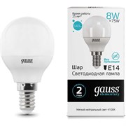 Лампа GAUSS LED Elementary Globe 8W E14 4100K