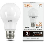 Лампа GAUSS LED Elementary A60 7W E27 2700K