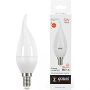 Лампа GAUSS LED Elementary Candle Tailed 6W E14 2700K