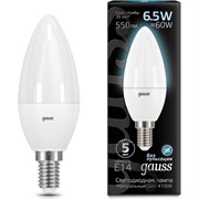 Светодиодная лампа GAUSS LED Candle E14, 6.5W, 100-240 В, 4100К