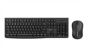 Комплект беспроводной Dareu MK188G Black (черный), клавиатура LK185G (мембранная, 104кл, EN/RU) + мышь LM106G (DPI 1200), ресивер  2,4GHz