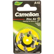 Батарейка для слуховых аппаратов Camelion ZA10 BL-6 Mercury Free