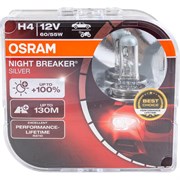 Автолампа OSRAM H4 60/55 P43t+100% NIGHT BREAKER SILVER 12V /1/10